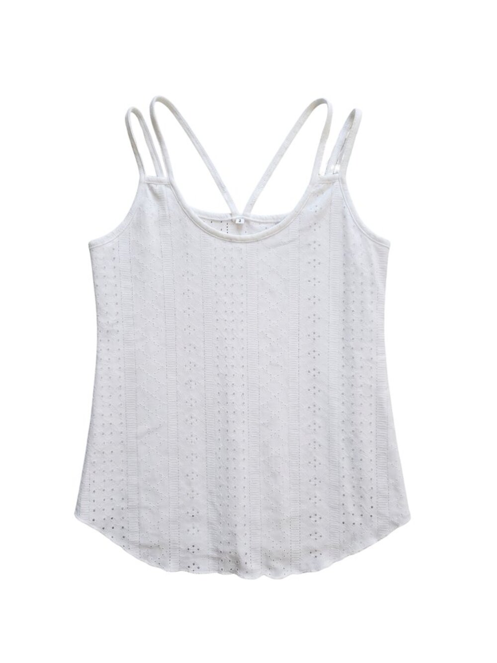 NWOT | Crisp White Eyelet Knit Strappy Tank Top Small